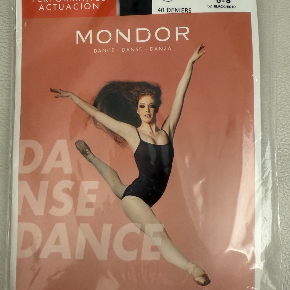 6-8 y Girl Mondor Black Dance Tights for Kids